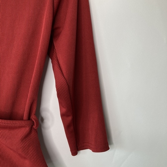 PrettyLittleThing Ribbed Tie Side Wrap Top Size 6 - Picture 3 of 9